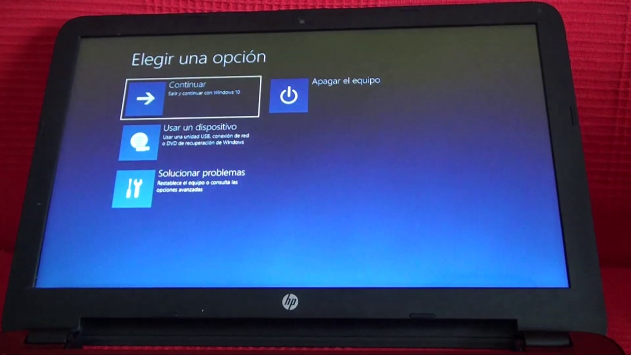Restablecimiento de una computadora portátil Hp
