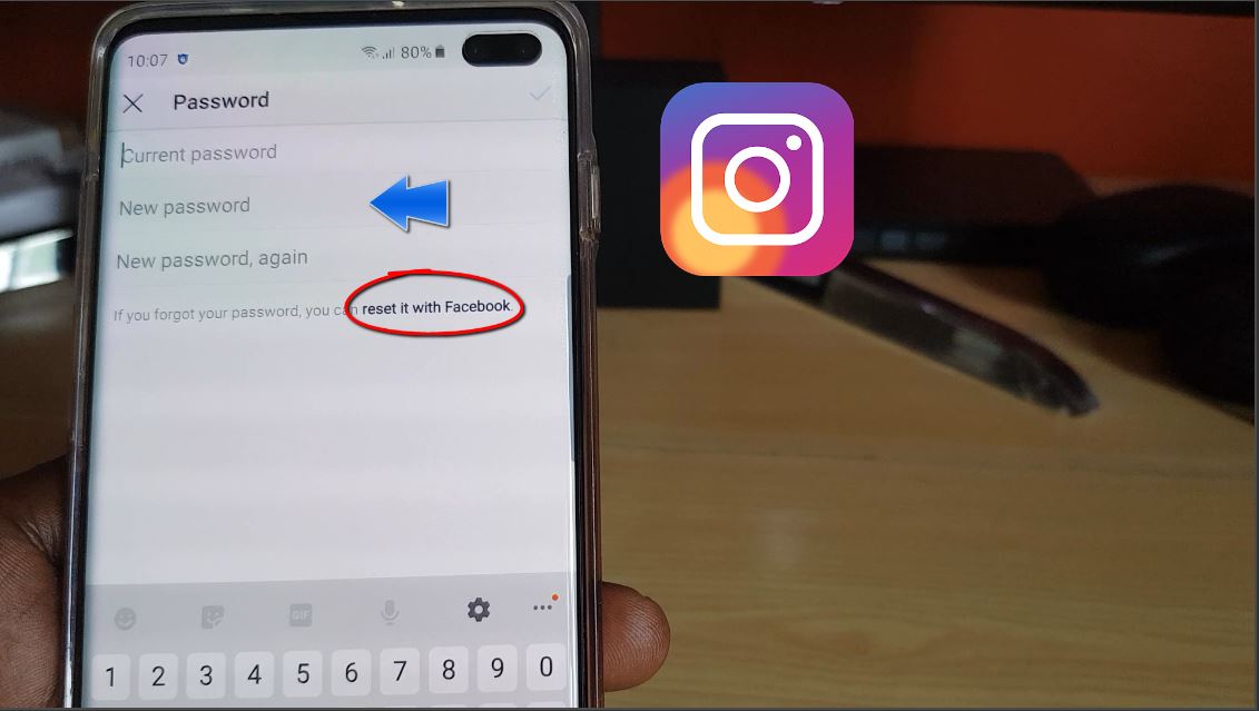 How to change instagram password