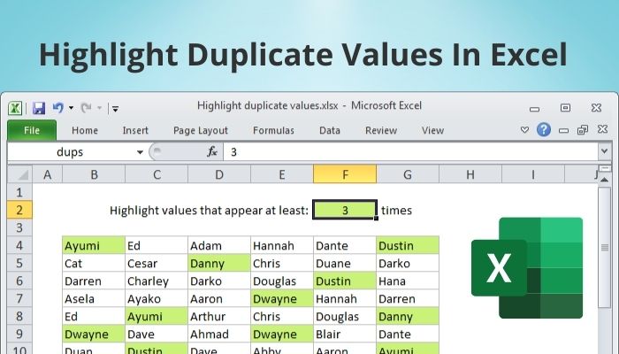 how to highlight duplicates in excel
