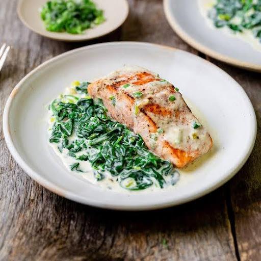 Pan-seared Salmon And Spinach Recipe